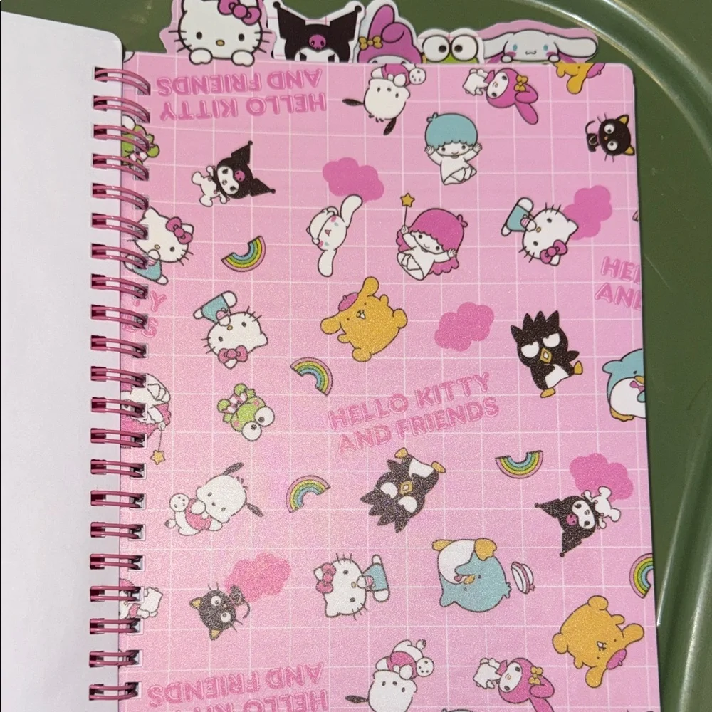 Hello Kitty Pink “Jibbitz” type Notebook, Tab Journal and Pen & Highlighters Set